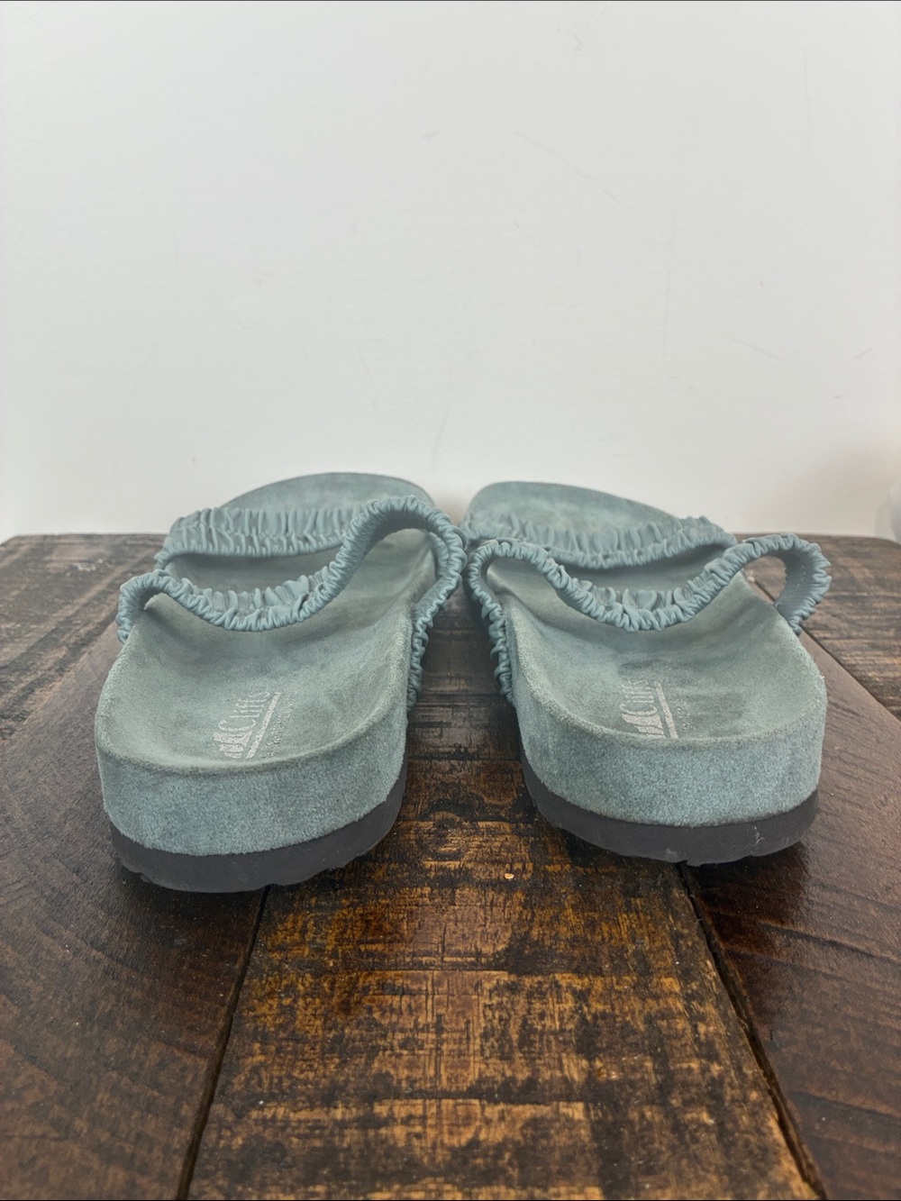 Cliffs by WHITE MOUNTAIN Dusty Blue Ruched Double-Strap Slide Sandals Women’s 9 - Picture 4 of 7